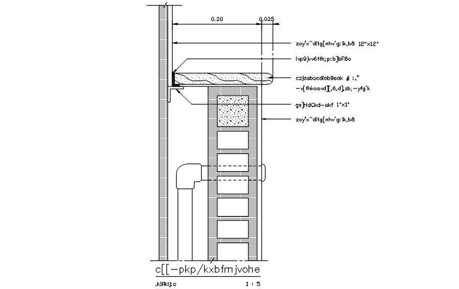 Washbasin pipe section and elevation details are given in this AutoCAD Drawing.Download the AutoCAD 2D DWG file.