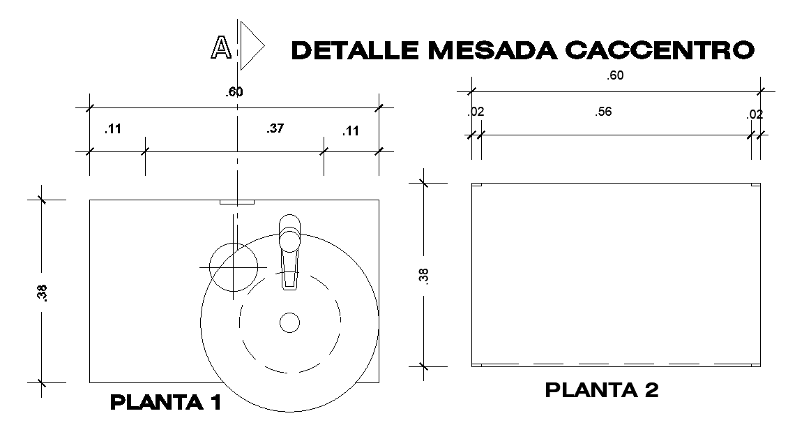 Washbasin plan is given in this cad file. Download this 2d cad file now.