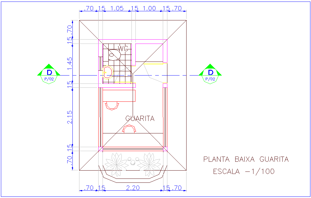 Washing area view with WC plan for industrial plant dwg file