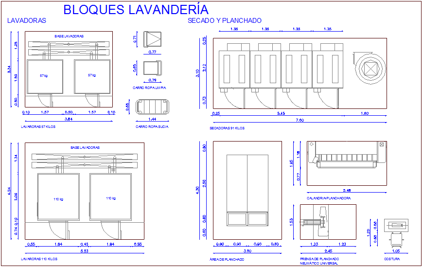 Washing area with laundry block view for hospital dwg file