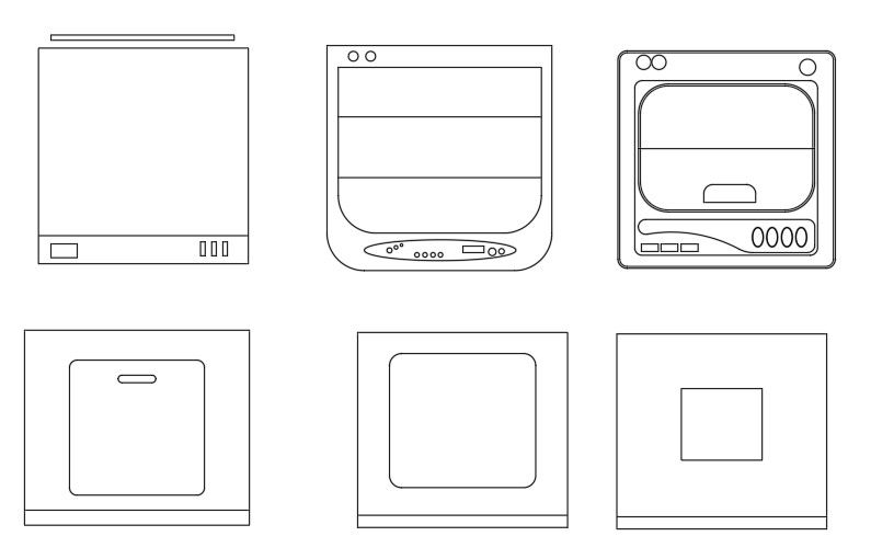 Washing Machine Top Load AutoCAD File with Block Layout Details