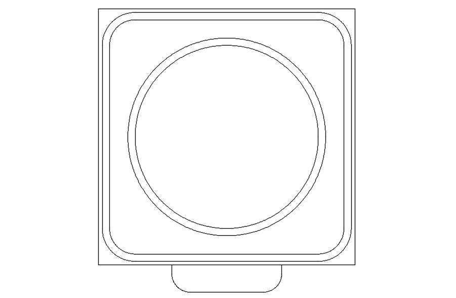 Washing machine cad block plan view in AutoCAD, Dwg file.