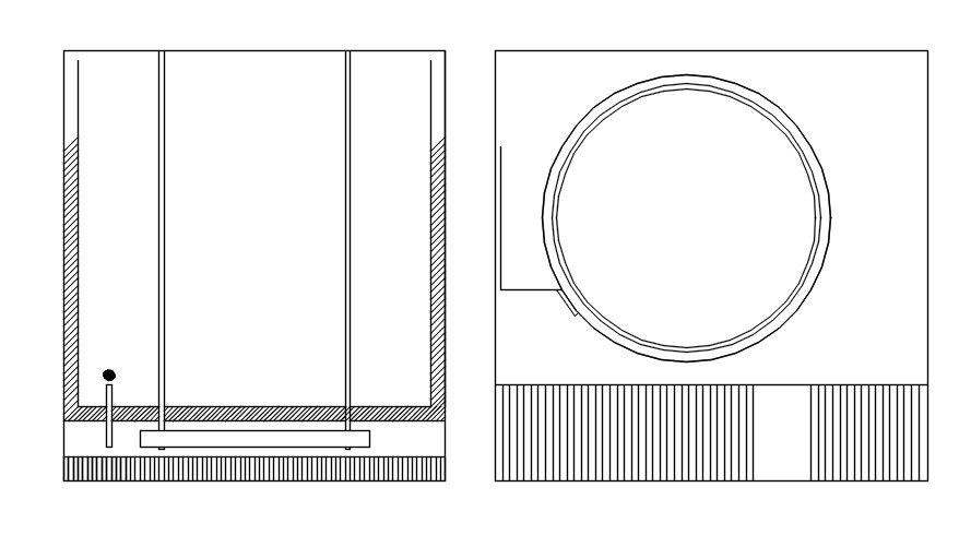 Washing machine design in AutoCAD 2D, dwg file, CAD file