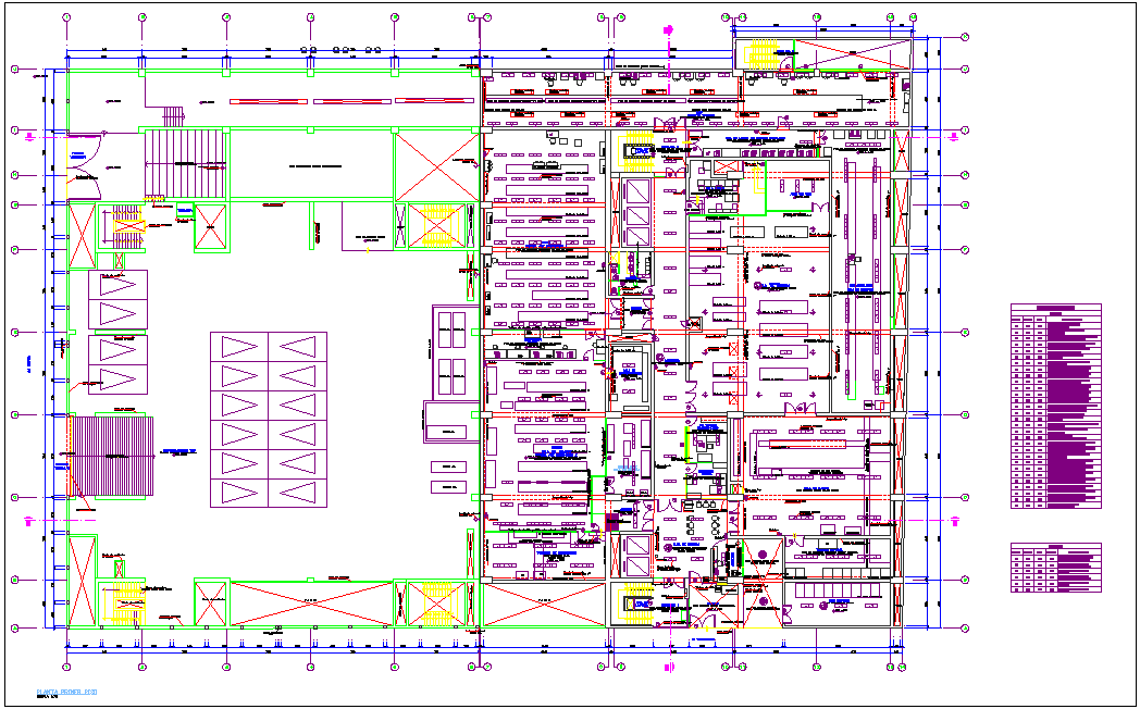 Washington office building plan with door and window detail dwg file