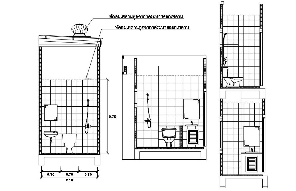 Washroom Elevation and CAD Block DWG File