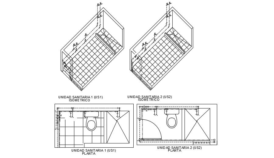 Washroom Plan And 3D AutoCAD File