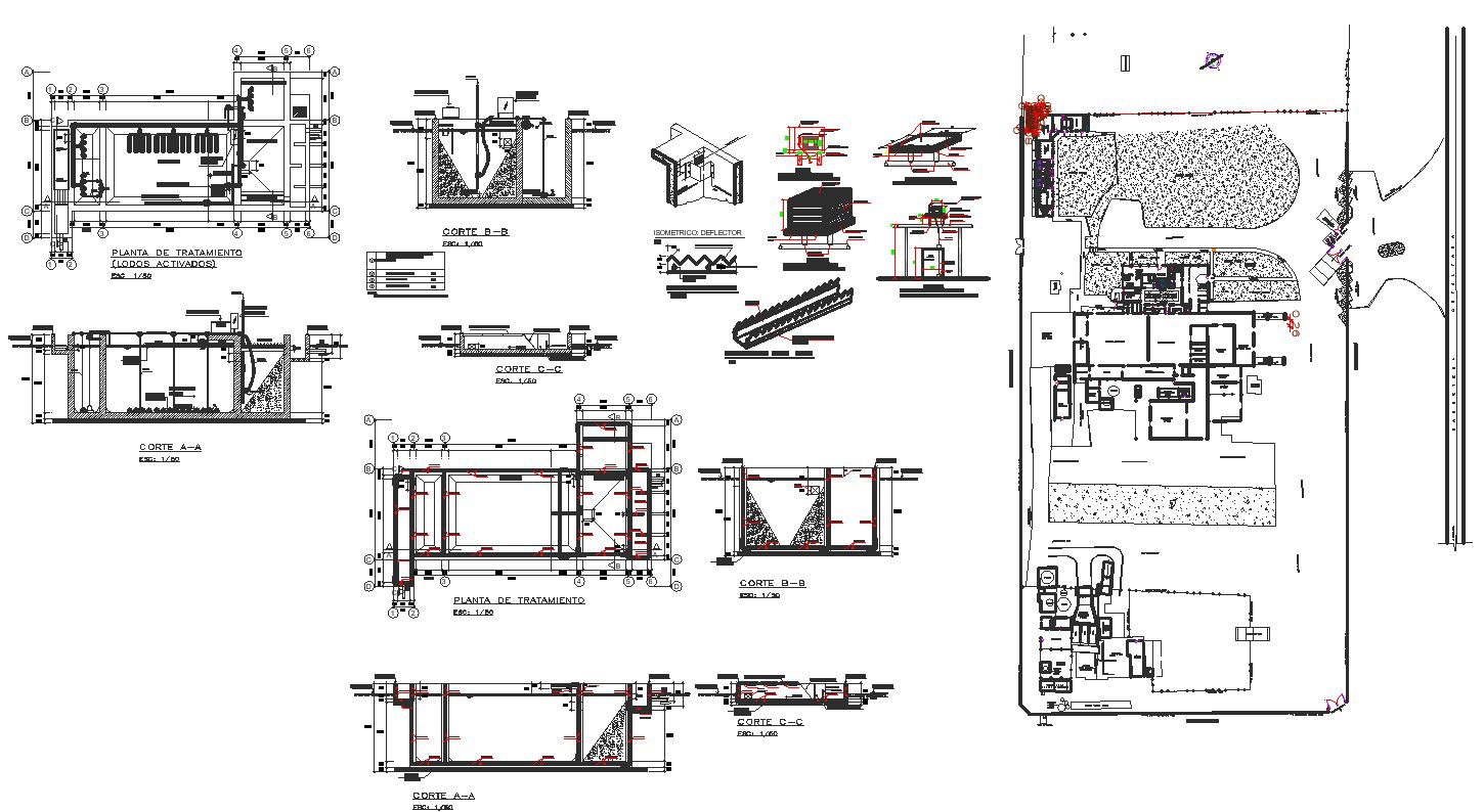 Waste Water Treatment Plant Architecture Layout and Structure Details dwg file