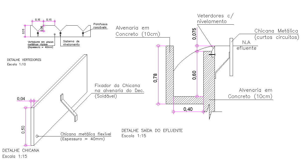 Waste water treatment shredder and canter autocad file