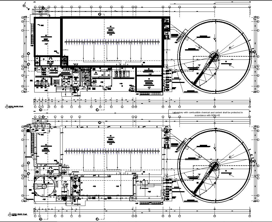 Wastewater Treatment Plant Floor Layout CAD Drawing In DWG File