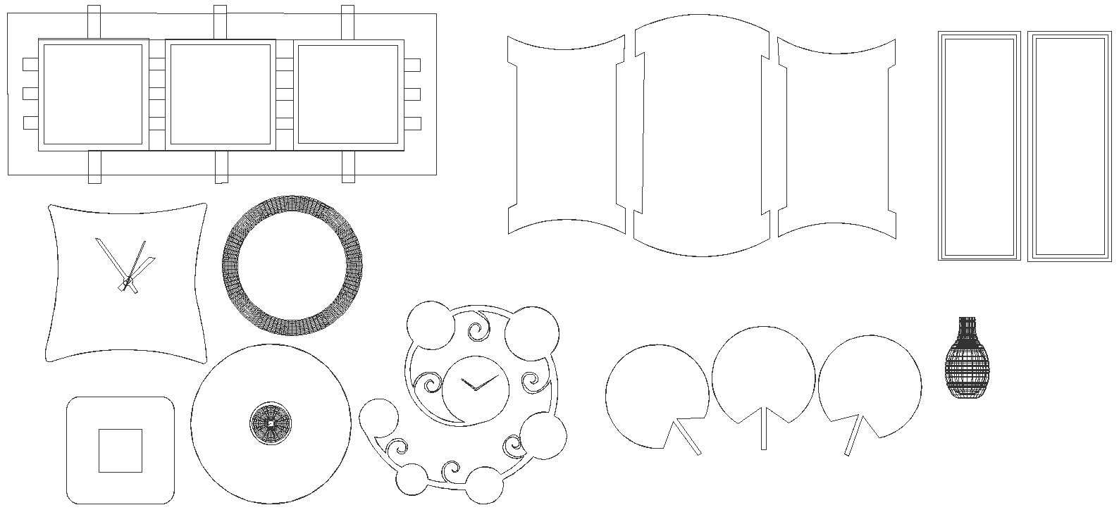 Watch Design AutoCAD Drawing for Wall Elevation & Plan