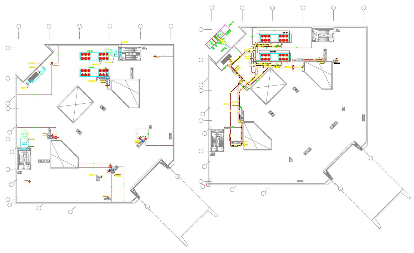 Water Chiller Machine On Terrace Floor AutoCAD File