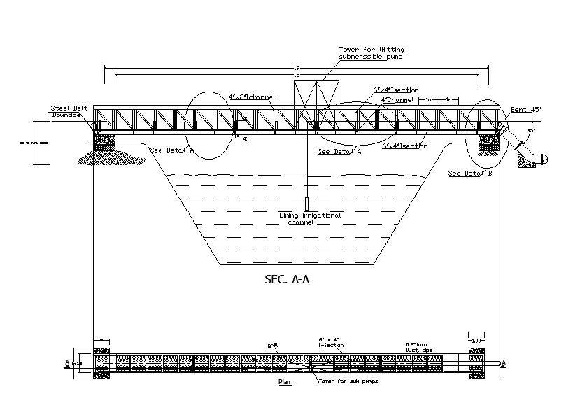 Water Line & Drainage detail