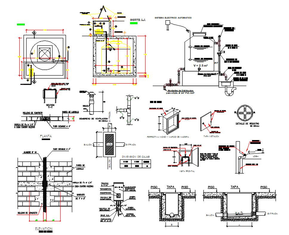 Water Line And Sewer Line DWG File