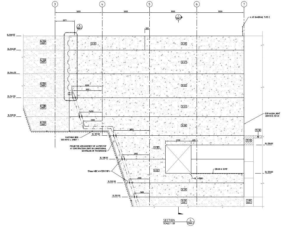 Water Stop Arrangement Layout Design PDF File