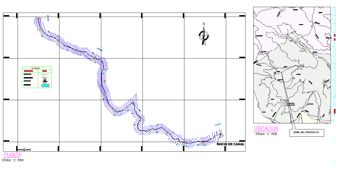 Water channel plan autocad file