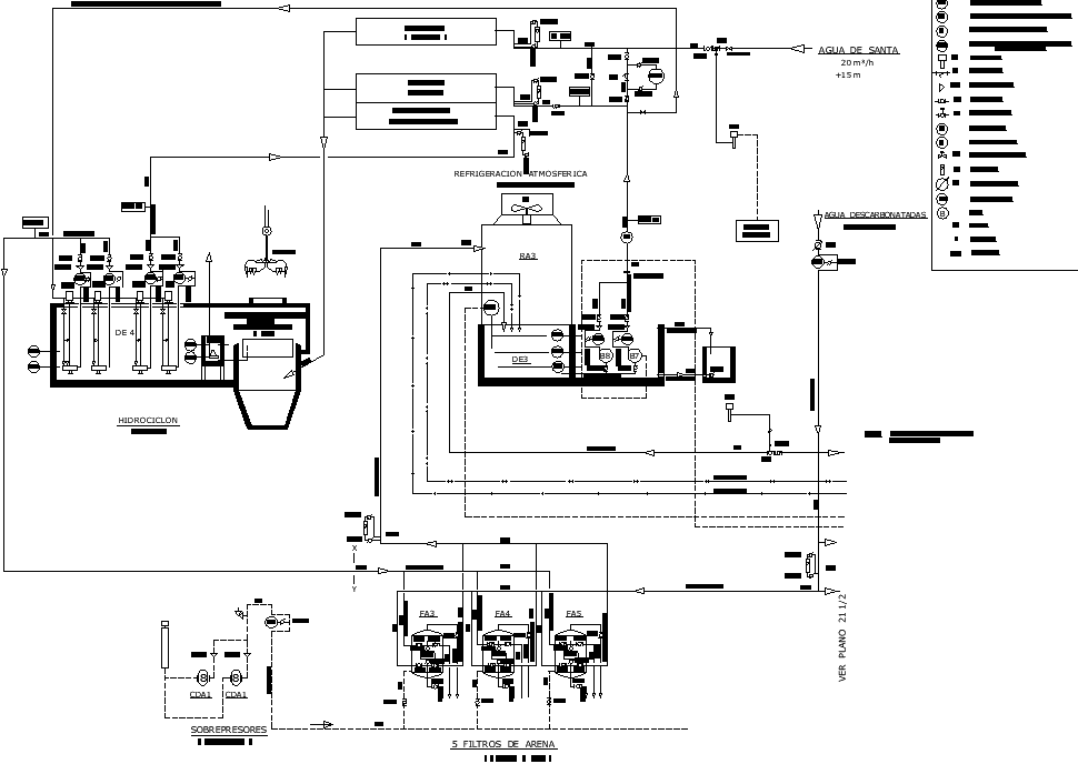 Water circuit plan detail dwg file