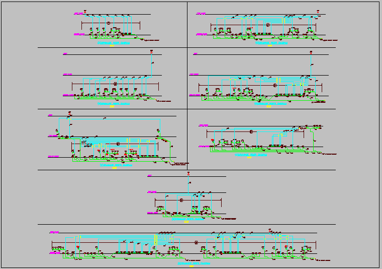 Water drainage line dwg file
