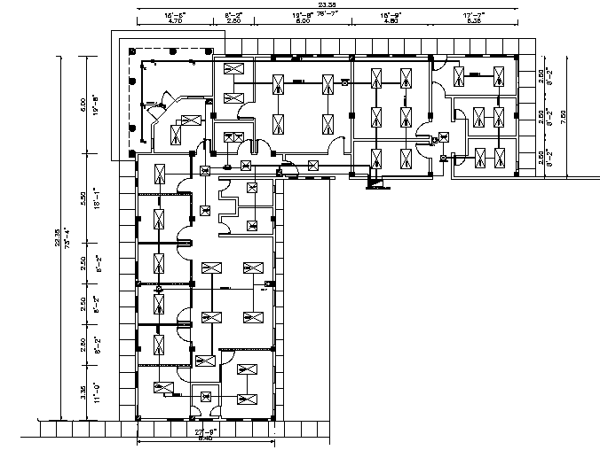 Water line Ware house office sand architect on planes detail dwg file