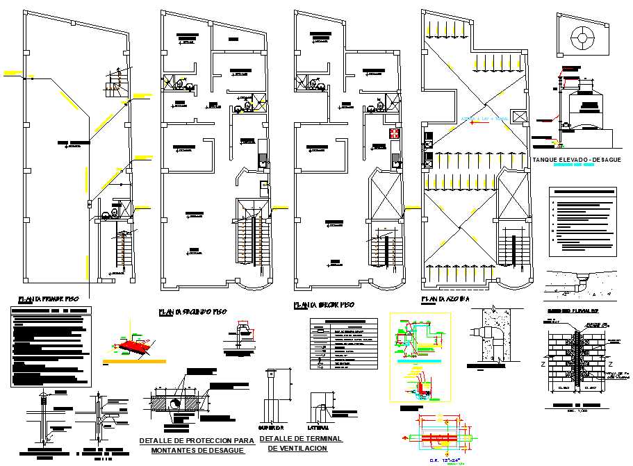 Water line house plan detail dwg file
