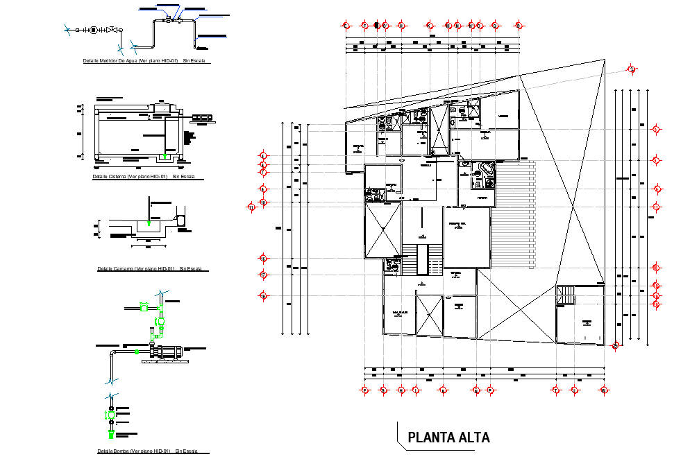 Water pipe distribution house detail autocad file
