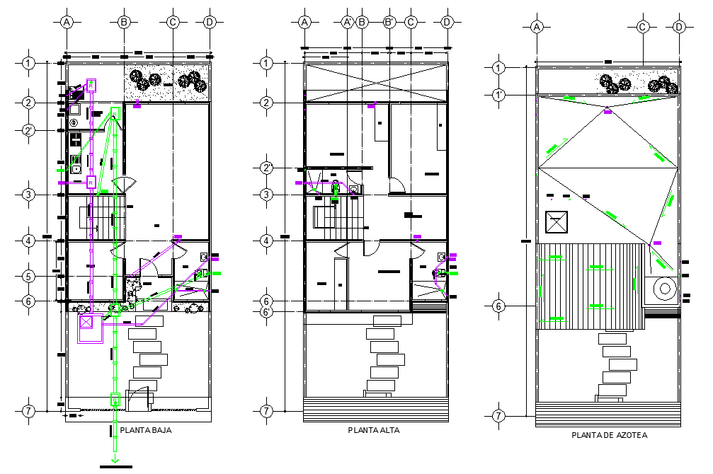 Water pipe line Planning house detail autocad file