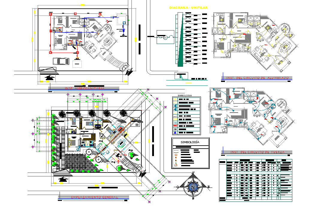 Water pipe line and electrical home plan autocad file