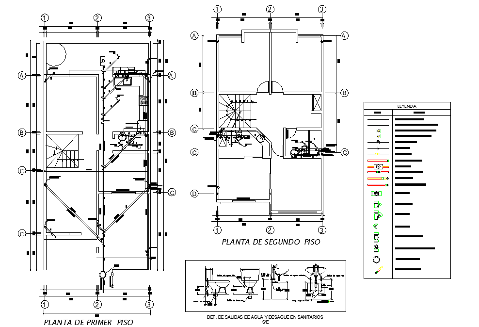 Water pipe line house autocad file