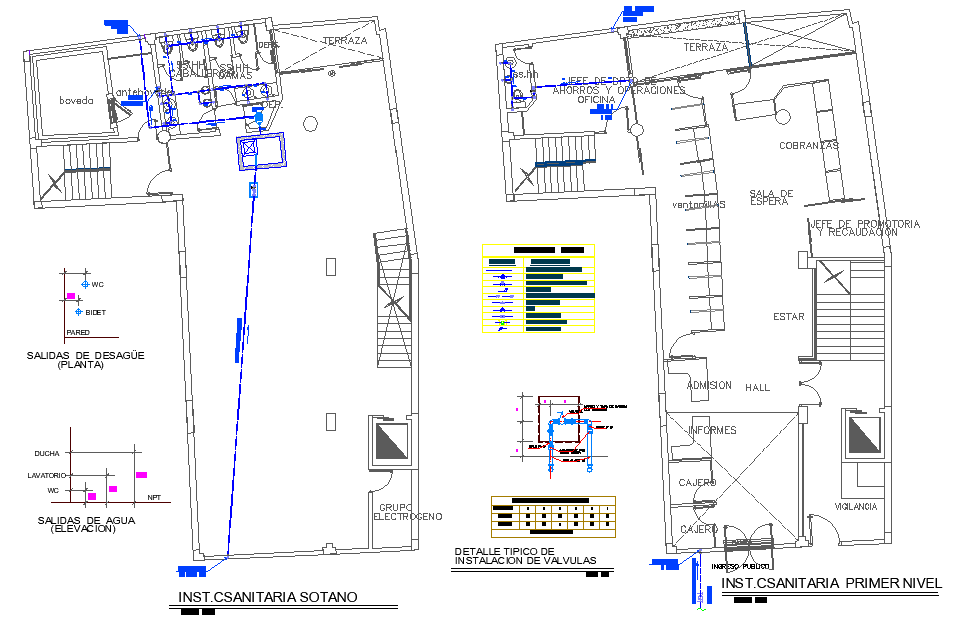 Water pipe line house plan autocad file