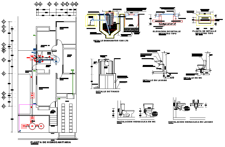 Water pipe line house plan detail