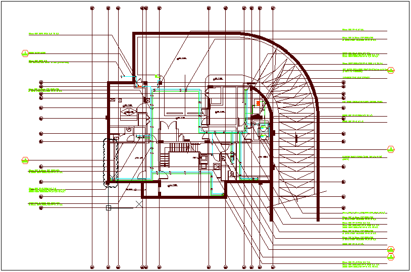 Water pipe line view plan dwg file