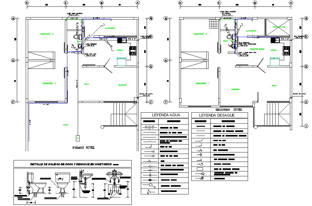 Water plumbing line autocad file
