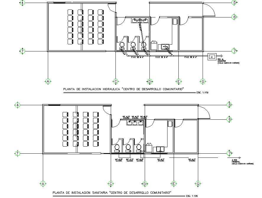 Water plumbing pipe detail
