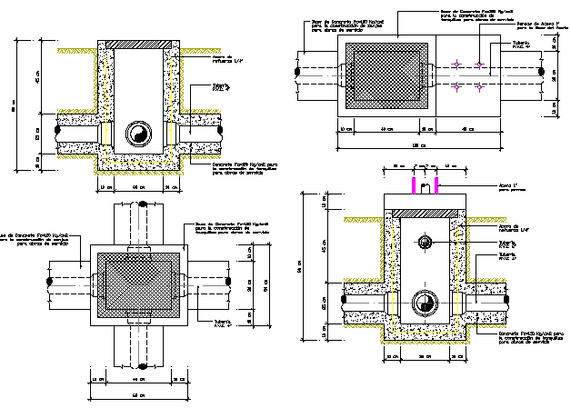 Water reservoir tank architecture project dwg file