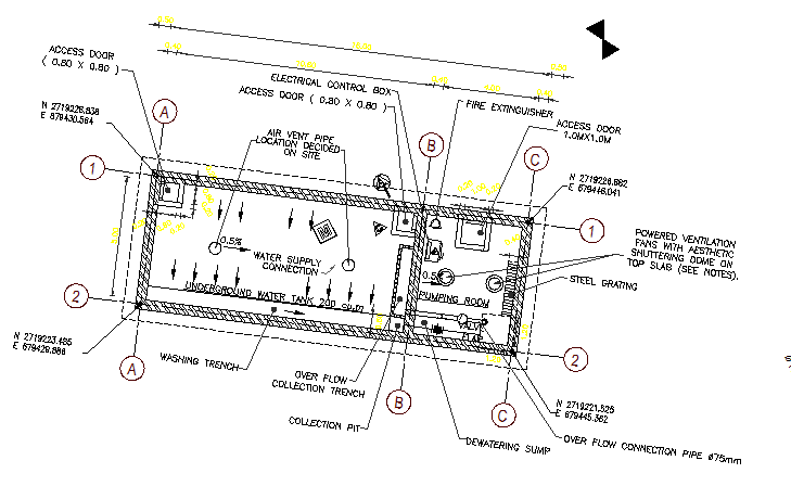 Water tank location architecture project dwg file