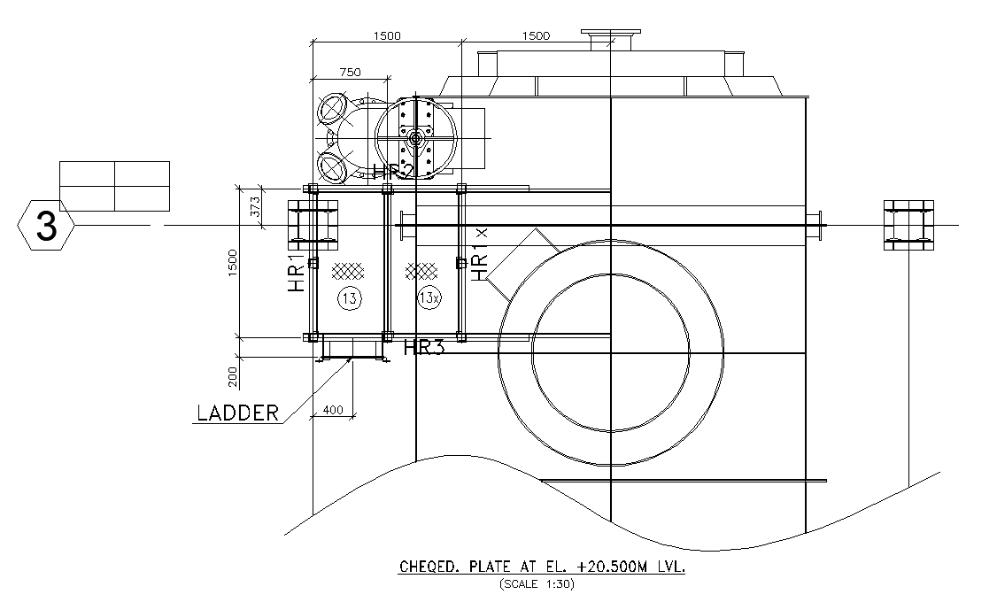 Water Boiler Plant Top View CAD Drawing DWG File