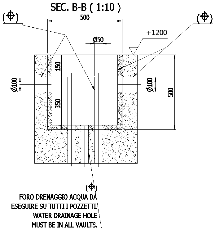 Water Drainage chamber and pipe line detail DWG AutoCAD file