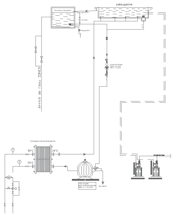 Water Pump Installation Diagram Details AutoCAD DWG