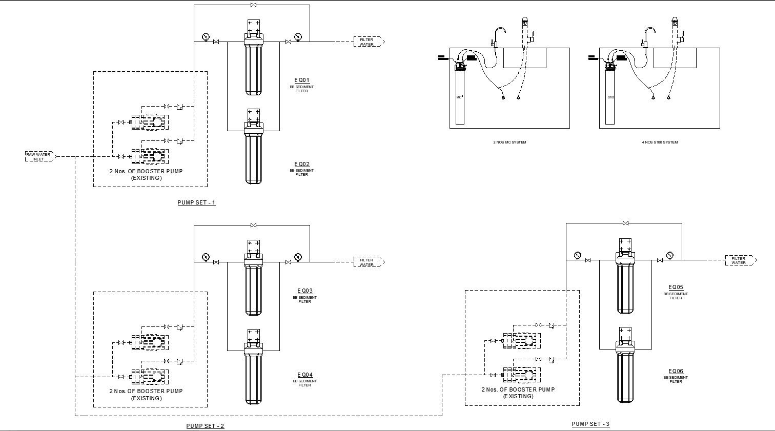 Water Pump Layout Plan Detail CAD Drawing In AutoCAD DWG File