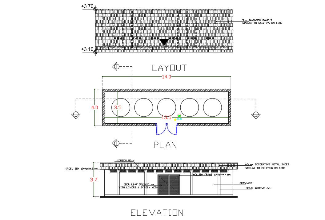 Water Station Tank Building Free Download DWG File