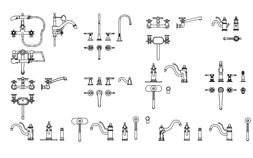 Water Tap DWG File with CAD Blocks for Plumbing Layout Design