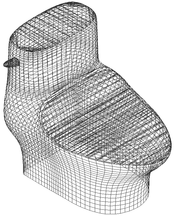 Water closet toilet wireframe CAD block 3D drawing DXF AutoCAD file