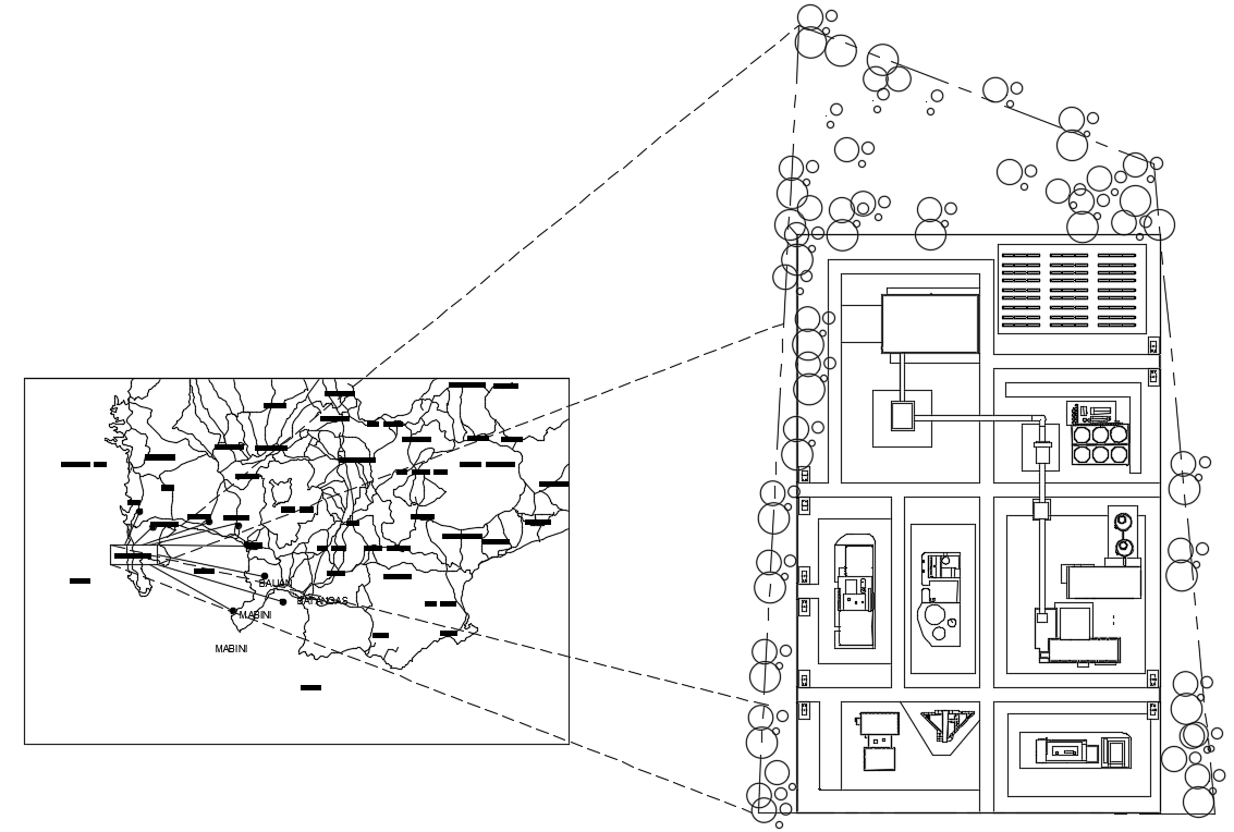 Water line layout of 11x8m house plan is given in this AutoCAD model.Download now.