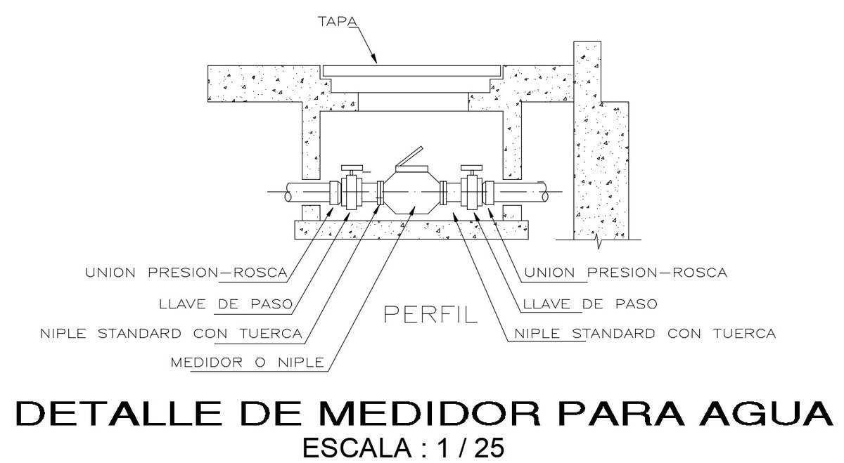 Water Meter Detail Drawing Is Given In This AutoCAD Model 