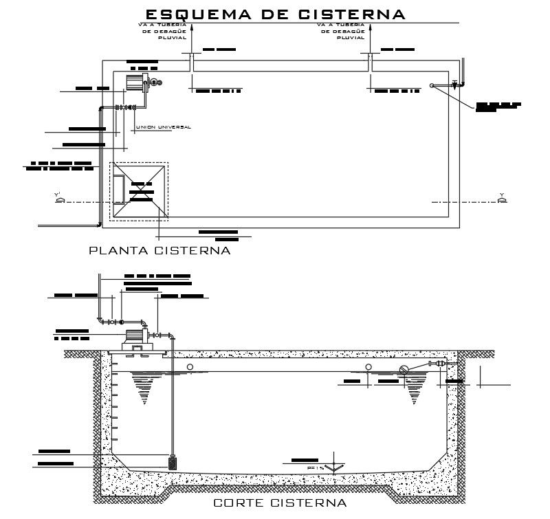 Water pump motor connection detail separated in this file. Download this 2D autocad DWG File.