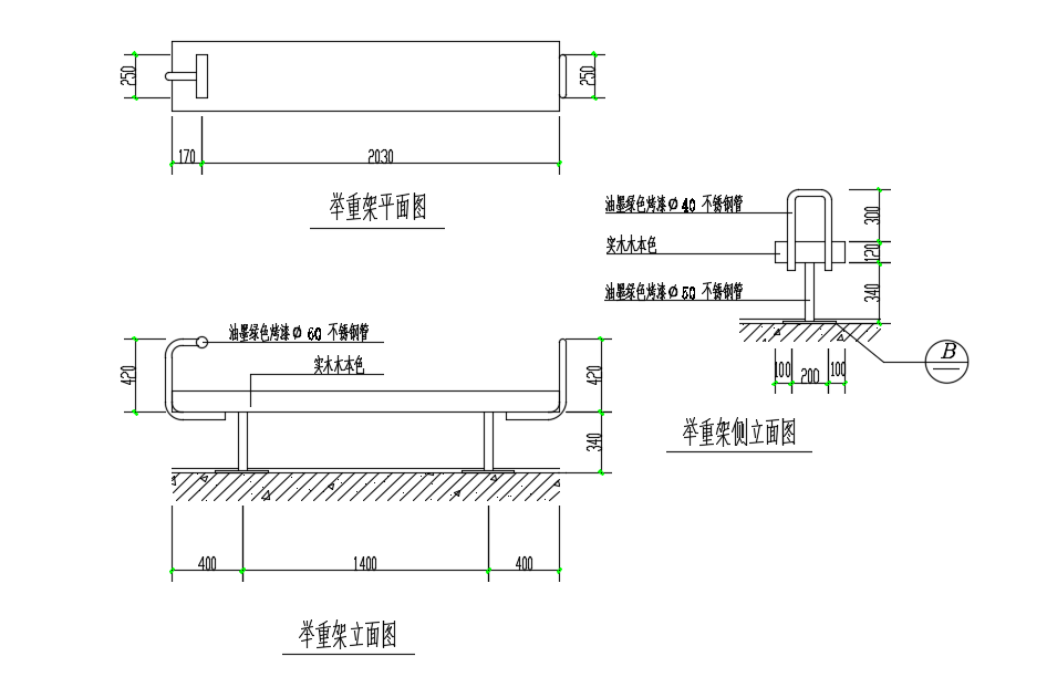 Weight lift plan,elevation and side view dwg file