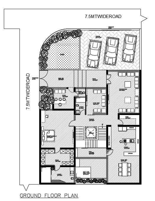 Well Presentable Modern Style House Planning AutoCAD File
