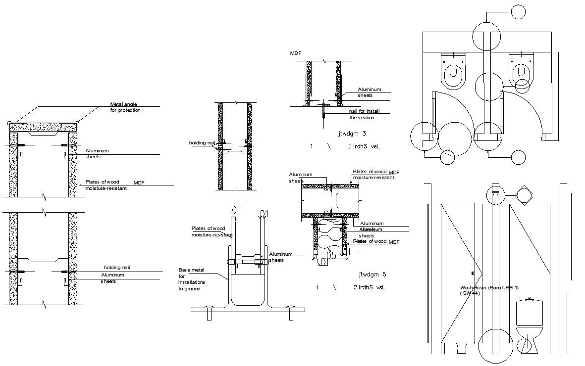 Western Toilet Plan And Elevation Design DWG File
