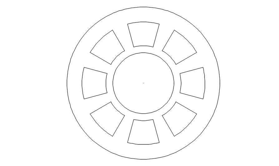 Wheel 2D block in AutoCAD drawing, dwg file, CAD file