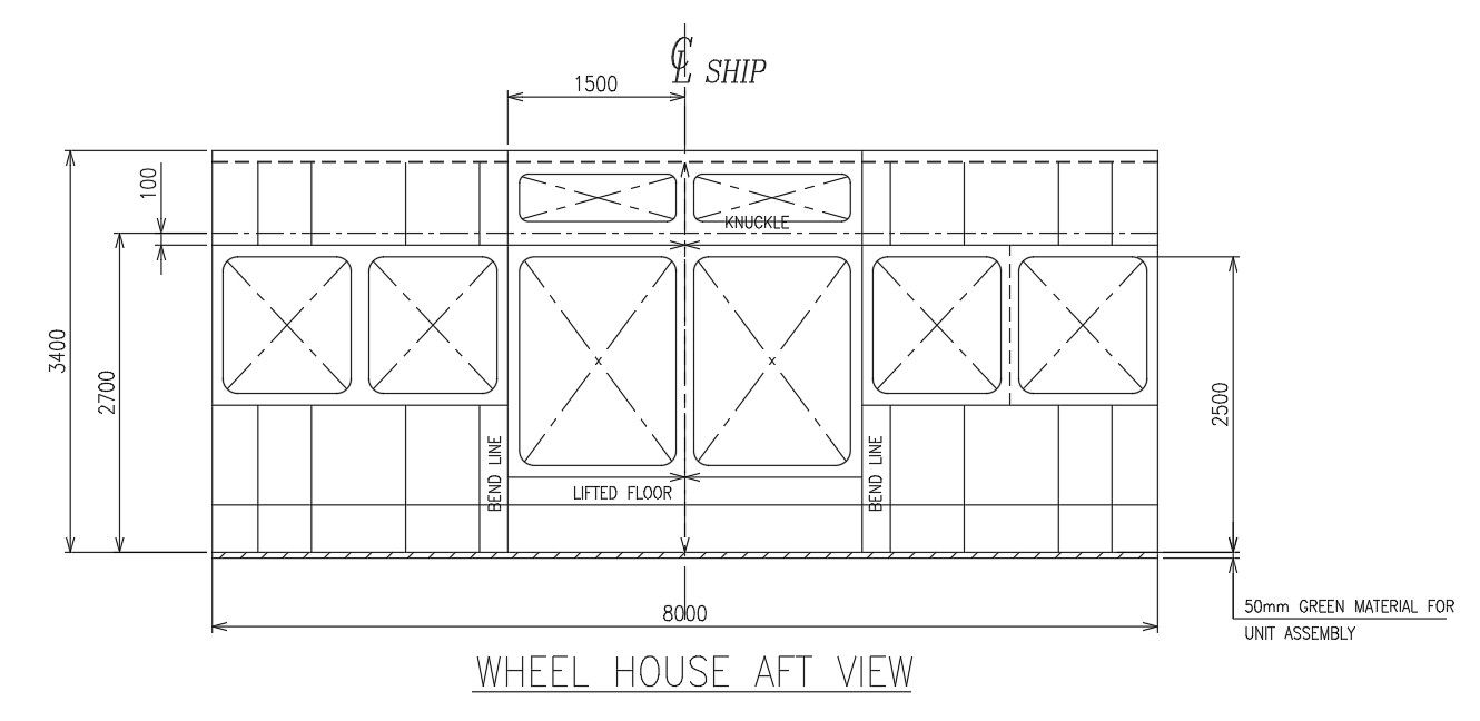 Wheel house elevation view details in AutoCAD, dwg file.
