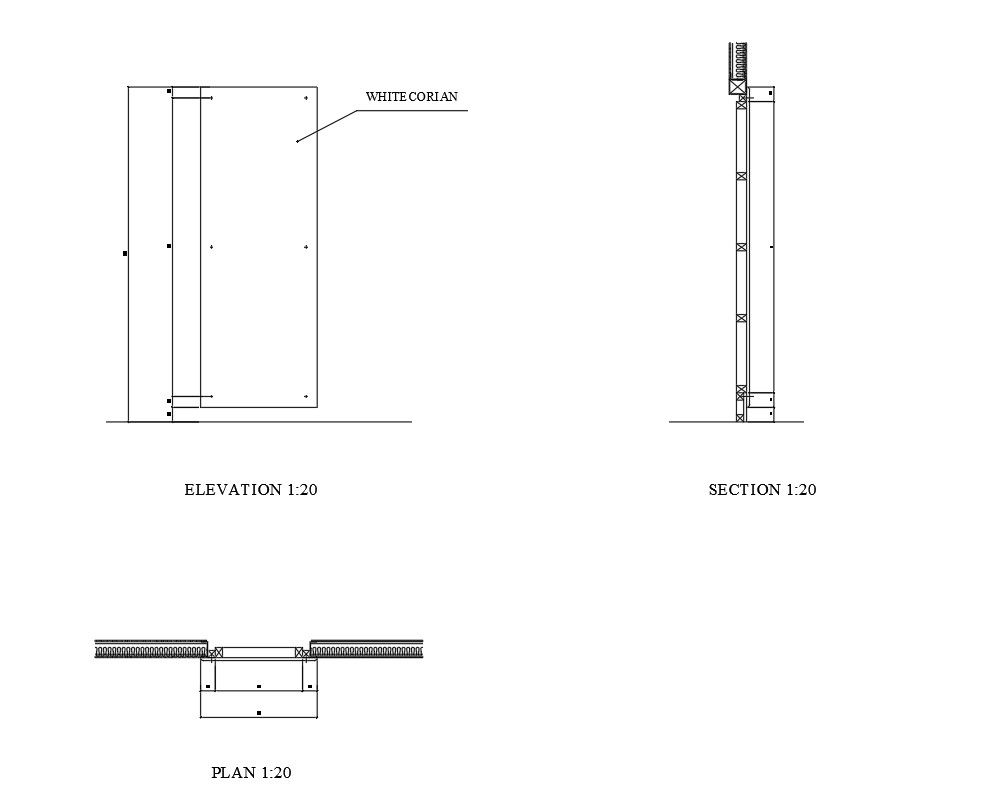 White Korean sheet Details in AutoCAD, dwg file.
